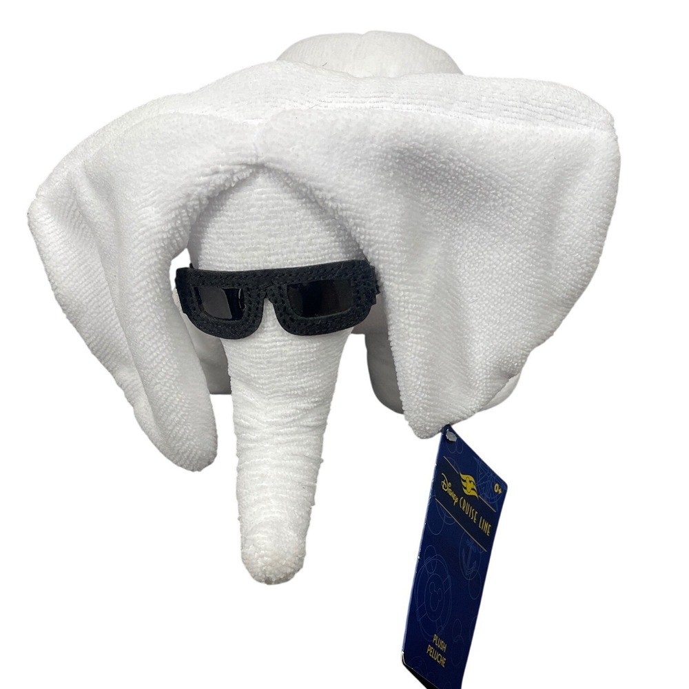 Disney Cruise Line Towel Animal Elephant Plush White Sunglasses NWT Souvenir